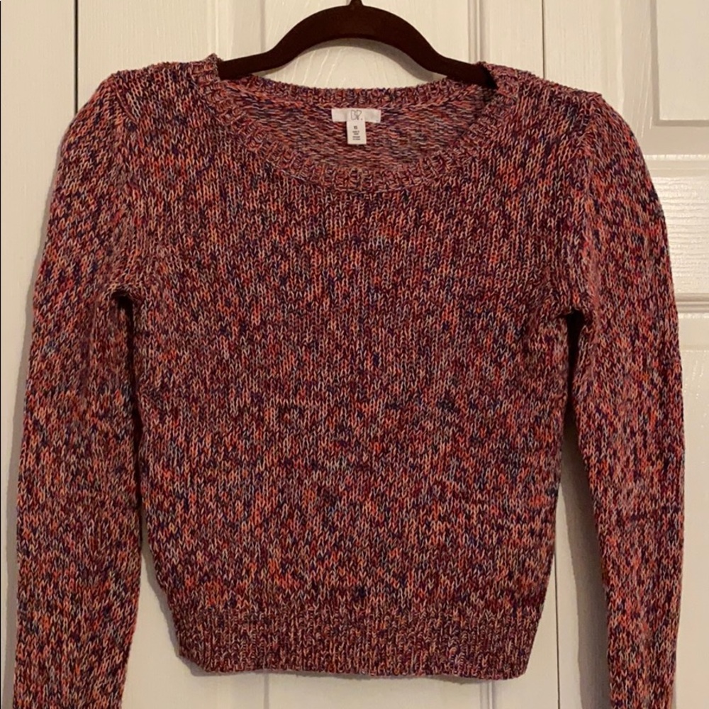 BP Woven Cropped Sweater / XS / Pink Multi